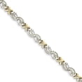 thumbnail image 3 of 14k Yellow and White Gold Two Tone Diamond X Bracelet Length 7 Inch, 3 of 5