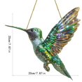 thumbnail image 3 of Spirit Birds Acrylic Owl and Hummingbird Suncatcher, Winged Window Hanging Ornaments, Cute Bird Decor for Home Garden, Vibrant Stained Glass Art Handmade Decorative Hanging Suncatchers Green, 3 of 5