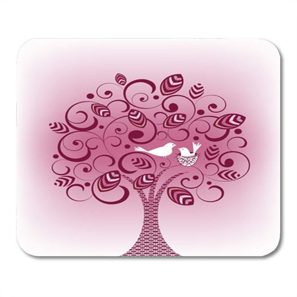JSDART Mother Bird Baby in Nest Funky Tree Pattern Trunk Mousepad Mouse Pad Mouse Mat 9x10 inch