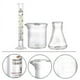 thumbnail image 3 of 3 piezas de cilindros graduados de vidrio, vasos, matraz cónico, herramienta científica de laboratorio, 3 of 3