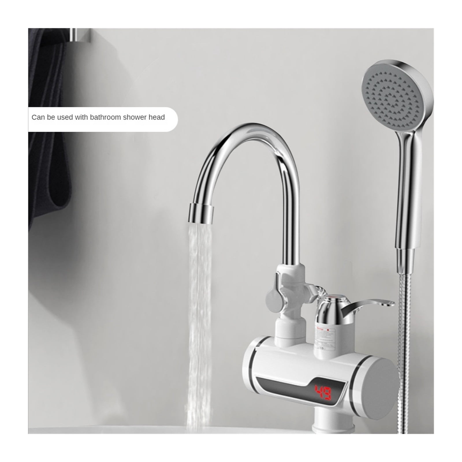 Kitchen Water Heater Cold Heating Faucet,Instantaneous Water Heater Tap Instant Hot Water Faucet,Heater With Shower Head