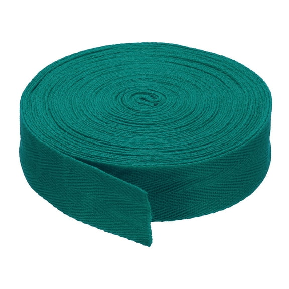 1"/2.5cm Cotton Twill Tape 10 Yards Cotton Ribbon Bias Binding Tape Herringbone Webbing Trim Dark Green