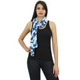 thumbnail image 4 of Phagun Shibori Print Women Indigo Blue Cotton Voile Long Stole Wrap Scarf, 4 of 8