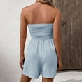 thumbnail image 6 of TTUHYWXI Women's Strapless Printed Short Rompers Beachwear One Piece jumpsuit (Blue1, S), 6 of 7