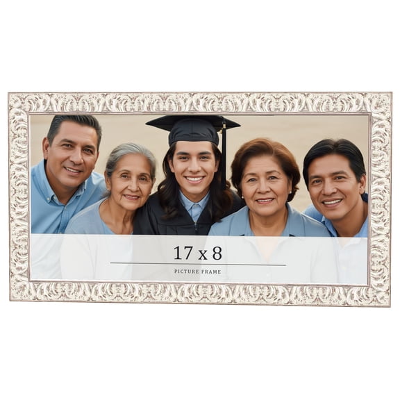 17x8 Frame White Real Wood Picture Frame Width 1.5 inches | Interior Frame Depth 0.5 inches |