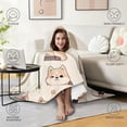 thumbnail image 4 of Wearable Blanket,Shiba Inu Hooded Wearable Flannel Blanket for Adults & Teens with Buckle,Winter Poncho Shawl Wrap Cape,50"x60", 4 of 5