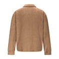 thumbnail image 5 of Mens Winter Fuzzy Fleece Jacket Collared Button down Long Sleeve Coat Soft Warm Outerwear with Pockets New Windproof Jackets for Men Khaki M, 5 of 7