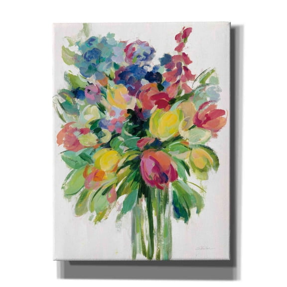 Epic Graffiti 'Earthy Colors Bouquet II White' by Silvia Vassileva, Canvas Wall Art, 12"x16"