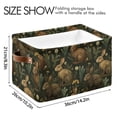 thumbnail image 4 of Yayeee 2 Pack Canvas Storage Basket with Handles for Shelves Fabric Bins Closet Organizer, Brown Floral Rabbits Pattern, 4 of 8