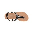 thumbnail image 4 of Girls' Rhinestone Decor Flat Sandals Fashionable Casual T-Strap Sandals Summer Flip Flop Sandals, 4 of 5