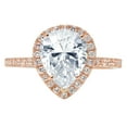 thumbnail image 2 of 2.38 ct Pear Cut Natural Swiss Blue Topaz Halo Engagement Ring for Women in 14K Rose Gold, 2 of 2