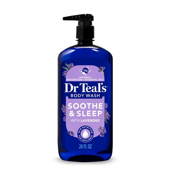 Dr Teal's Body Wash with Pure Epsom Salt, Soothe & Sleep with Lavender, 24 fl oz