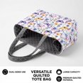 thumbnail image 5 of Pzuqiu Floral Butterfly Print Large Capacity Quilted Tote Bag Women Soft Lightweight Work Tote Bag for Travel Daily Casual Puffer Shoulder Handbag for Everyday Use, 5 of 7