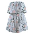 thumbnail image 5 of Shadoumai Jumpsuits for Women Elegant Bandeau Rompers Sleeveless Floral Print Overalls Elestic High Waist Playsuits Ladies Summer Wide Leg Shorts One Piece Beach Coverups Holiday Dress, 5 of 6