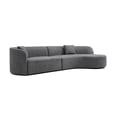 thumbnail image 7 of Kevinplus Luxury Modern Style Living Room Upholstery Curved Sofa with Chaise 2-Piece Set, Right Hand Facing Sectional, Pearl Boucle Couch, Gray, 7 of 7