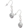 thumbnail image 1 of Delight Jewelry Silvertone Raised Flowers with Clear Crystals on Barrel Spinner Silver tone Infinity French Earrings, 1 of 4