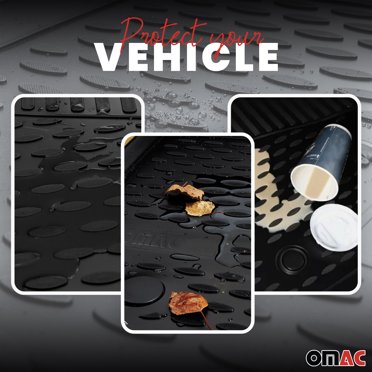 OMAC All-Weather Floor Mats For Ford Escape 2008-2012 - 3-Piece Black TPE Liners, Custom Fit