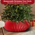 thumbnail image 5 of Honeycomb Christmas Tree Collar, Foldable Paper Christmas Tree Ring Modern Tree Base Cover Basket Skirt Collars for Artificial Trees Christmas Holiday Home Decoration (Red), 5 of 6