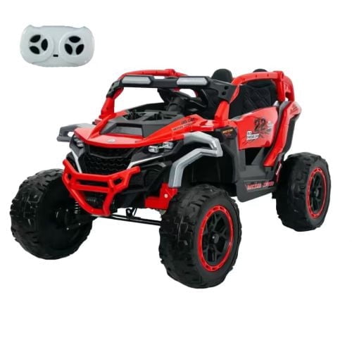 Okybaby 12V Kids Ride on Electric UTV with Remote Control,Front & Rear Shock Suspension,380W Kids Ride on UTV with LED Lights,Bluetooth,USB/MP3,Electric Ride on Truck Car for Kids Aged 3-6,Red