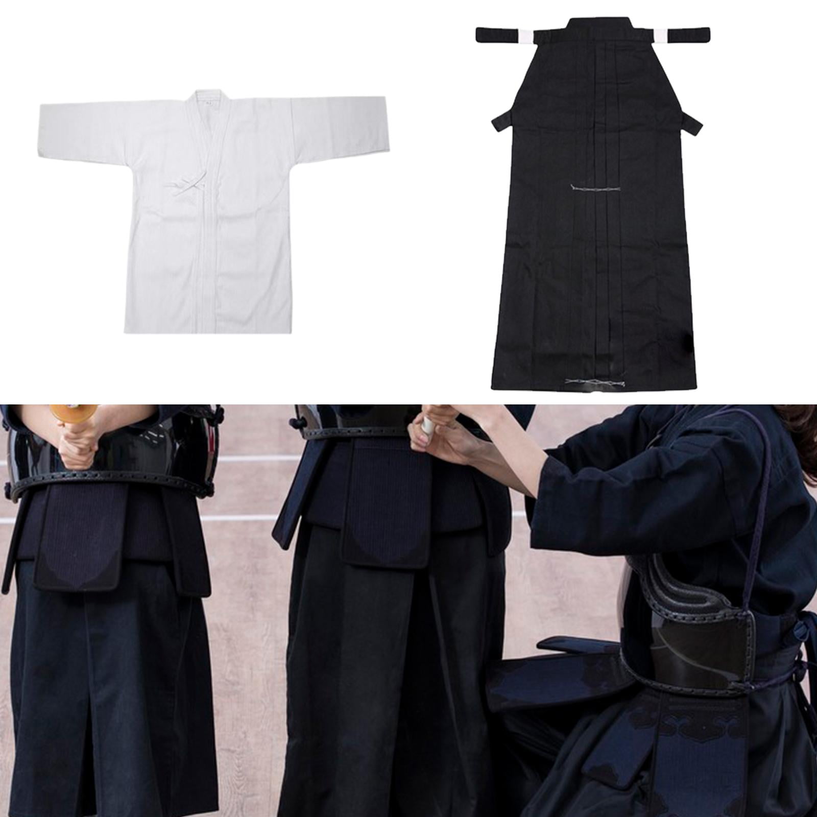 GARENDE Japanese Kendo Uniform Set Ninjas Iaido Breathable Judo Adults  Kimono Hakama 165cm - Walmart.com, image size:1600x1600