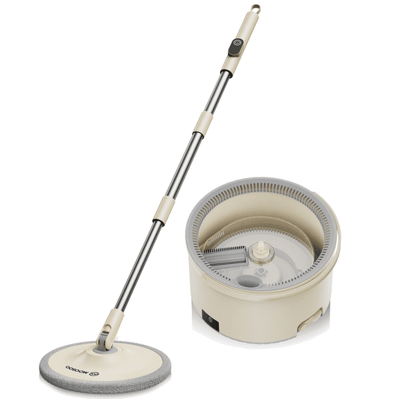 Maircle Electric Spin Mop and Bucket Set, 360° Rotation Mop Head, One-Click Auto Clean and Dry, Separation Clean and Dirty Water System