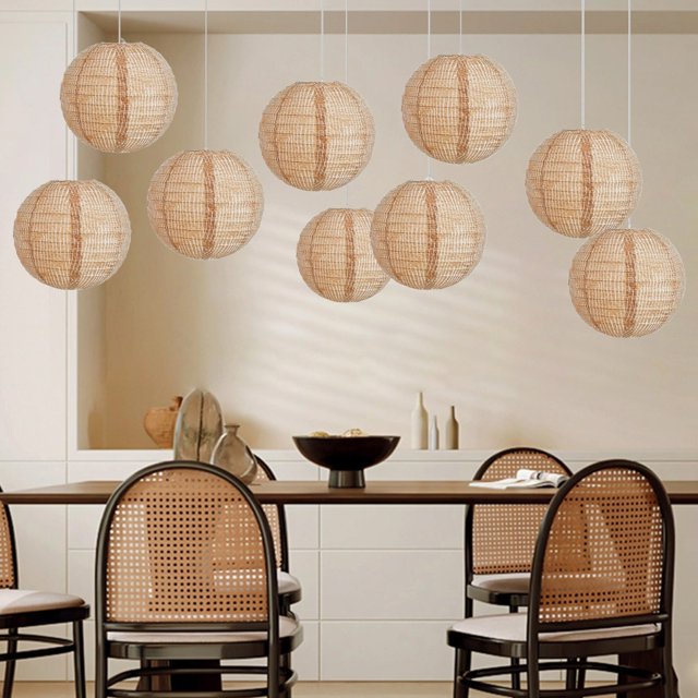 COM1950s Decorative Hanging Paper Lanterns,Round Shape for Rustic Wedding Birthday Party Decorations,Indoor and Outdoor Festive Events,Set of 10 Easy To Install and Use