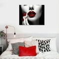 thumbnail image 4 of JRXY  Sexy Red Lips Woman Poster Canvas Wall Art Printins Picture home Decor  20x16in, 4 of 4