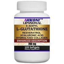 S-Acetyl Glutathione supplement with Resveratrol, Hyaluronic Acid & Collagen, 120 Liposomal Softgels.