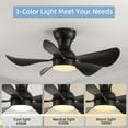 thumbnail image 6 of Ceiling Fan with Light and Remote, 30 Inch Indoor Outdoor Ceiling Fans with 5 Blades, 6-Speeds, 3 Colors for Farmhouse, Living Room, Dining Room (Black), 6 of 8