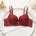 thumbnail image 2 of LangJing Seamless Bra, Woman's Embroidery Fashion Thin Style Ventilate Front Buckle Bra Without Steel Rim Red,36, 2 of 5