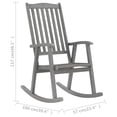 thumbnail image 4 of vidaXL Rocking Chair with Cushions Grey Solid Acacia Wood, 4 of 5