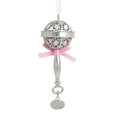 thumbnail image 4 of Hallmark Christmas Ornament (Baby's First Christmas Silver Baby Rattle With Pink Ribbon 2024 Premium Metal), 4 of 6