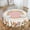 Pink Magnolia Gold Circle, variant on Swirl Wood Mosaic Border Round Tablecloth Waterproof Oil-Proof Plastic Table Cloth Stain-Resistant Wipeable 60" for Camping, Dining, Indoor and Outdoor