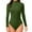 Green, variant on Women Fashion Turtle Neck Long Sleeve Solid Tops Bodysuit Jumpsuit Spandex Girdle