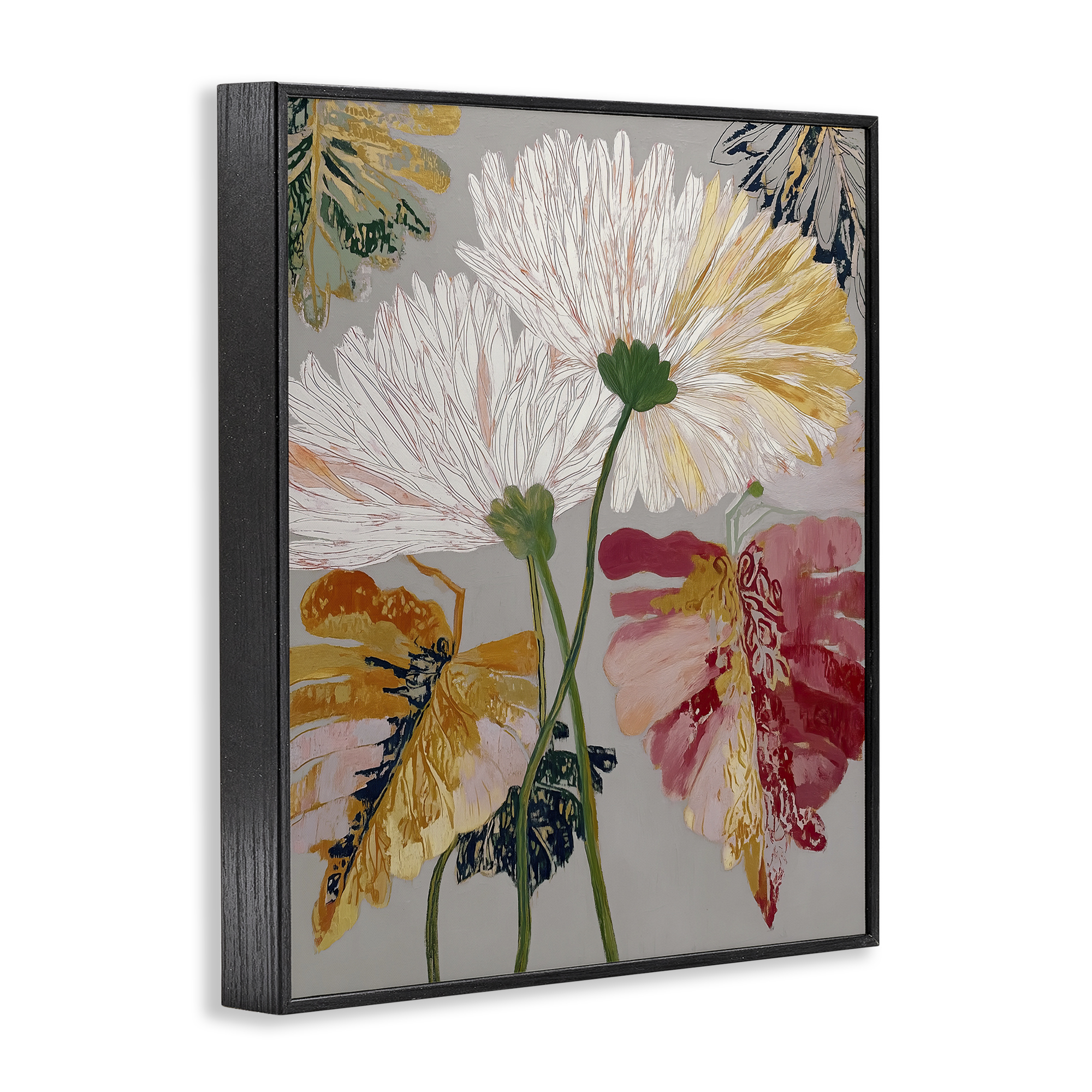 Playful Assumptions Flowers Black Framed Giclee Art, design by Annabelle Hall
