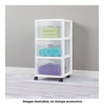 thumbnail image 3 of Cajonera Sterilite Grande con 3 Cajones con Ruedas Blanca, 3 of 4