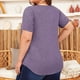 thumbnail image 5 of Tops de Talla Grande para Mujer, Corta, Cuello Cuadrado, Túnica Holgada de Verano para Leggings. Púrpura 5XL, 5 of 7