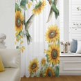 thumbnail image 6 of Sunflower Sheer Curtains 84 Inches Long, Yellow Summer Flower Hummingbird Retro Light Filering Curtains, Breathable Simi Curtain Privacy Drapes for Living Room Bedroom Lightweight Window Treatment, 6 of 9