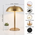 thumbnail image 3 of DAYBETTER Cordless Table Lamp, Brass Rechargeable Desk Light with Stepless Brightness, 3 Colors Temperture Lamp for Modern Office Home Decor, 3 of 7