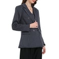thumbnail image 4 of INSPIRE CHIC Women's Double Breasted Vintage Office Dressy Striped Suit Blazer 2XL 2, 4 of 5