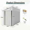 thumbnail image 2 of 8 X 4 Ft Outdoor Metal Storage Shed, Galvanized Steel Lean to Shed with Lockable Door, Tool Storage Shed, Outdoor Door Storage Cabinet for Patio, Garage, Poolside, Bikes, and Garden (Gray), 2 of 9