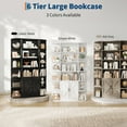 thumbnail image 7 of 74.8 Inch Bookshelf with Storage Cabinet,Freestanding Bookshelf with Doors,Wooden Display Shelves,6-Tire Book Storage Cabinet Living Room,Office,White, 7 of 7