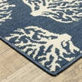 thumbnail image 3 of Oriental Weavers Meridian 7420A - Machine Woven Area Rug - 7'10" x 10'10" - in Navy/ Ivory - Coastal Style Patio, Deck, Porch, Mud Room Rug, 3 of 9