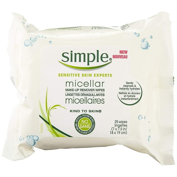 Simple Facial Wipes Micellar, 25 Count