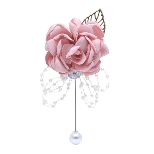Bearachild Broches de boda con estilo, además de atuendo formal, ramillete de poliéster duradero y duradero Kits de decoración para fiestas champán rosado