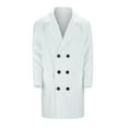 thumbnail image 5 of QHFBli Formal Mens Trench Coat Men's Fall Double Trench Coat with Lapel Pocket and Belt for White XXL, 5 of 7