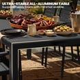 thumbnail image 5 of Crestlive Products 9-Piece Outdoor Dining Table Set for 8, Aluminum Patio Table and Chairs with Umbrella Hole, Black, 5 of 13