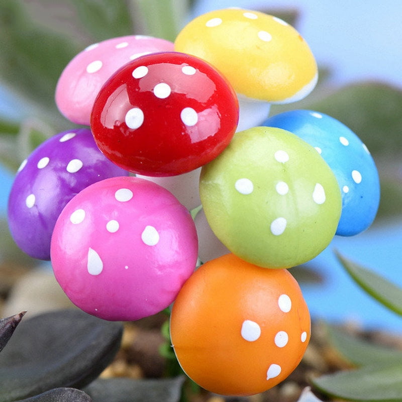 16 Pcs Mini Foam Mushroom Easter Crafts Home Garden Ornament Decoration