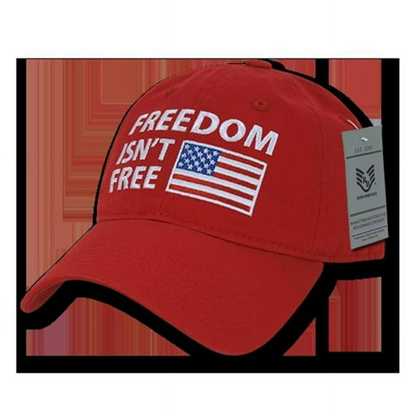 RapDom Freedom Isn't Free Graphic Relaxed Mens Cap [Red - Adjustable]