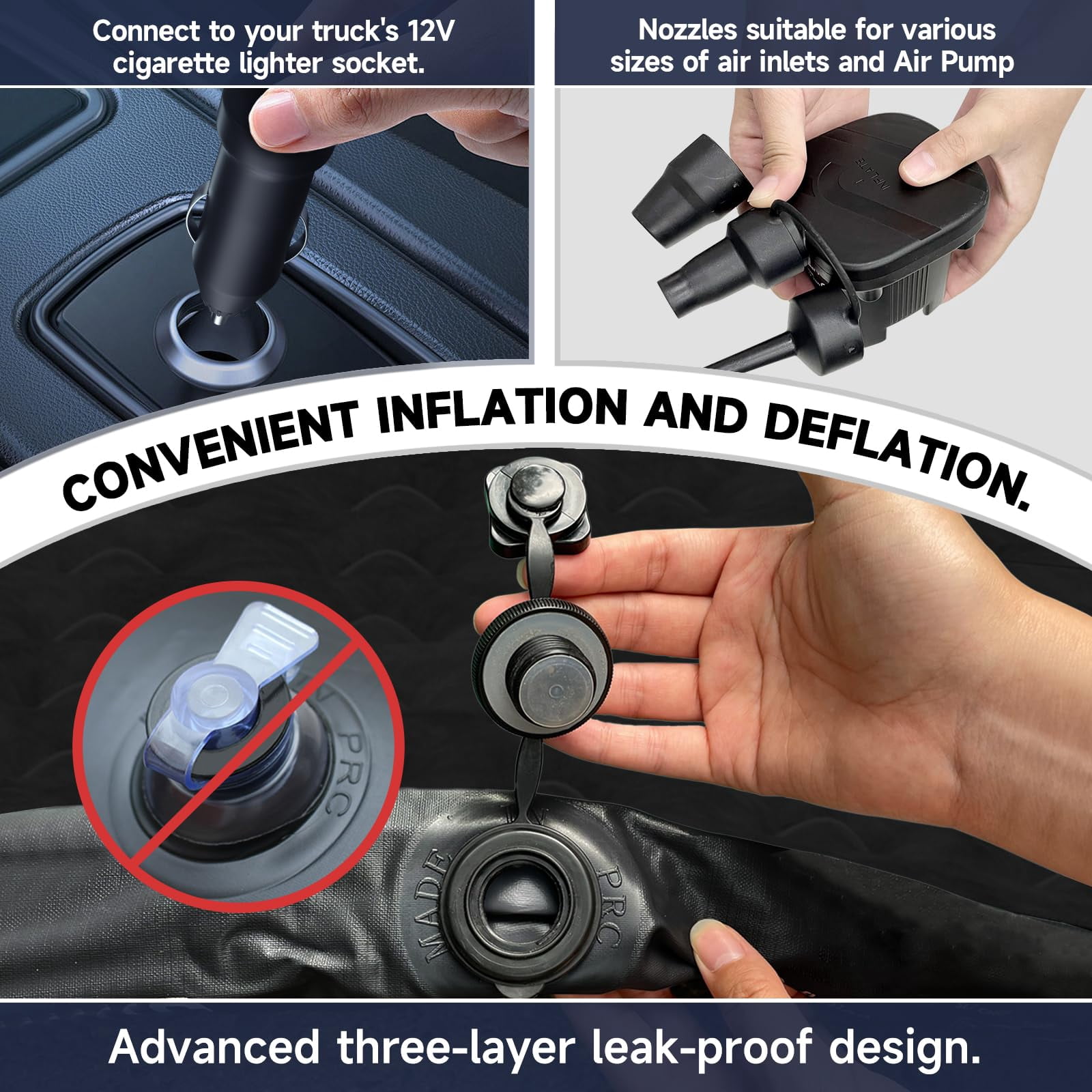 Air Mattress for Car Camping, Leakproof & Quick Inflation Sleeping Airbed with Electric Pump, Fits Most Compact, Mid-Size & Full-Size SUV Trunks for Road Trip Travel